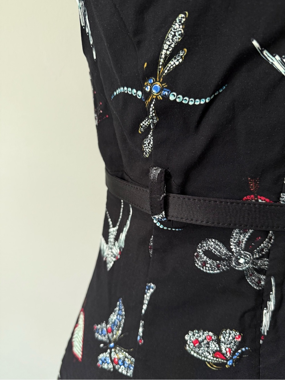 Anthropologie Maeve Bejeweled Insect Print Sleeveless Dress - Picture 8 of 9